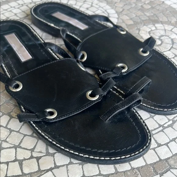 Michael Kors Black leather  Sandals with Sleek Design - Picture 10 of 13